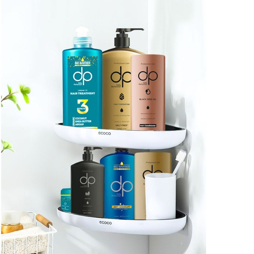 Corner Shelf - Rak Siku Tembok Tempat Sabun Shampo Kamar Mandi Toilet Skincare Dapur Multifungsi Eco