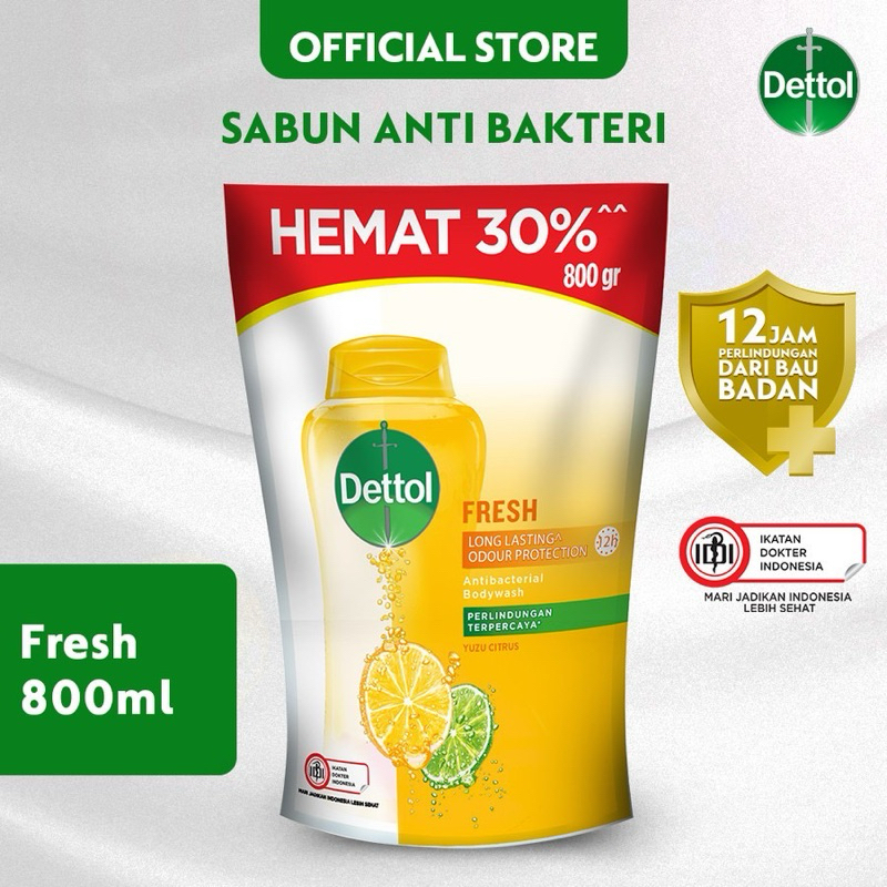 Dettol Sabun Mandi Cair Anti Bakteri Fresh 800gr