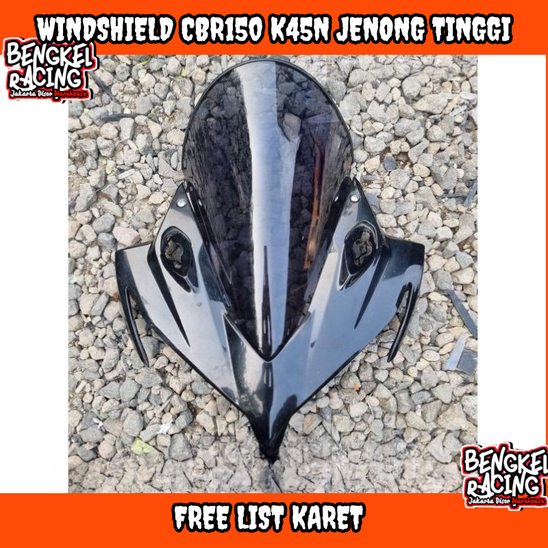 Visor CBR150 K45N Tipe Terbaru Full Jenong Tinggi. Windshield CBR150 K45N Jenong Tinggi. Free List k