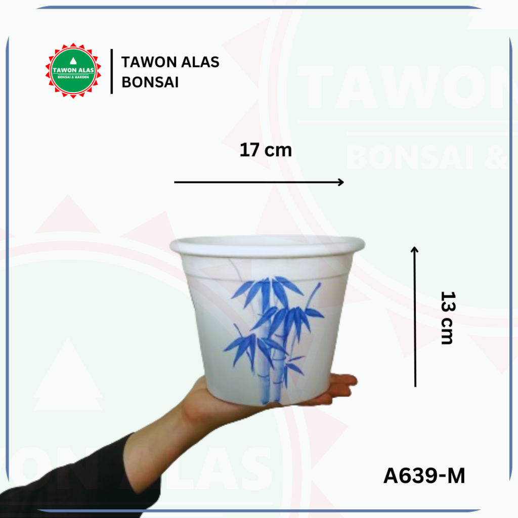 Pot Bonsai Keramik Bundar Tinggi Bagus