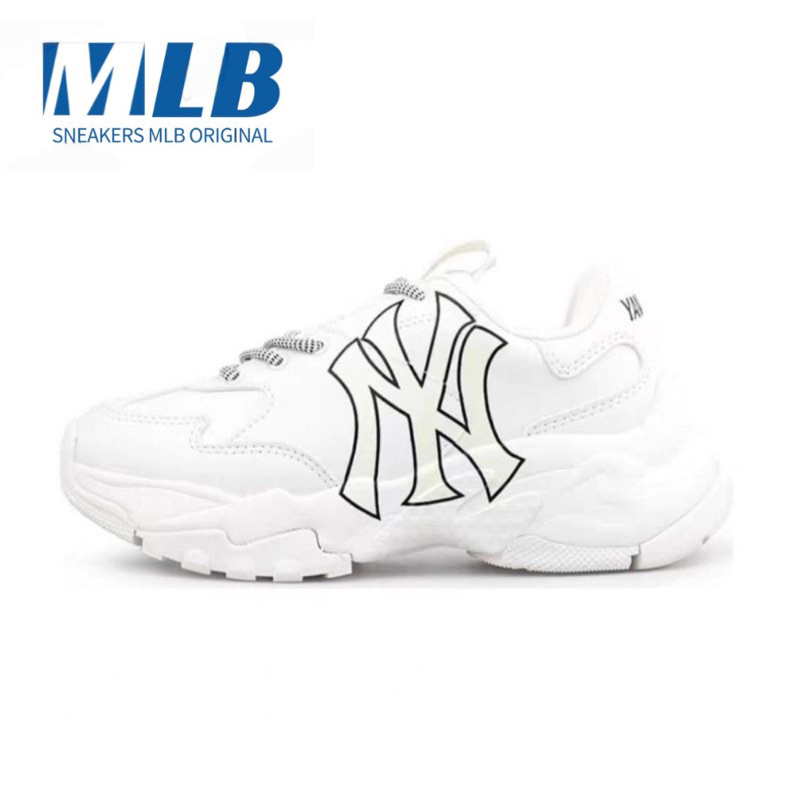 Sepatu MLB Bigball Chunky White NY Yankees / MLB Original