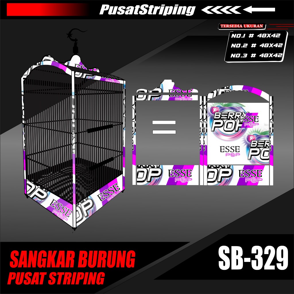 Stiker Decal Sangkar Burung Kotak - Sticker Dekal Kandang Burung Ebod Kotak ESSE Pop