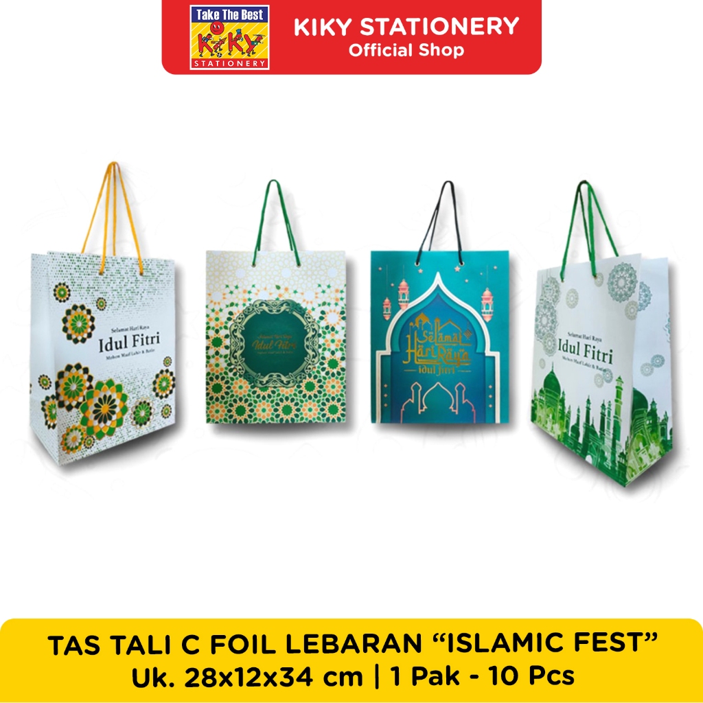 

KIKY Tas Tali C Lebaran Foil (Uk. 33 x 26.5 x 13.5 cm) - 1 Pack = 10 Pcs