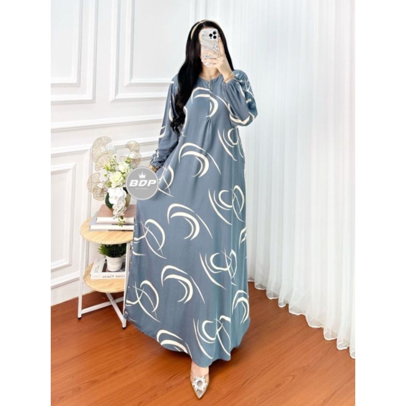 AURORA || Gamis Bahan Rayon Adem, Busui, Motif Terbaru