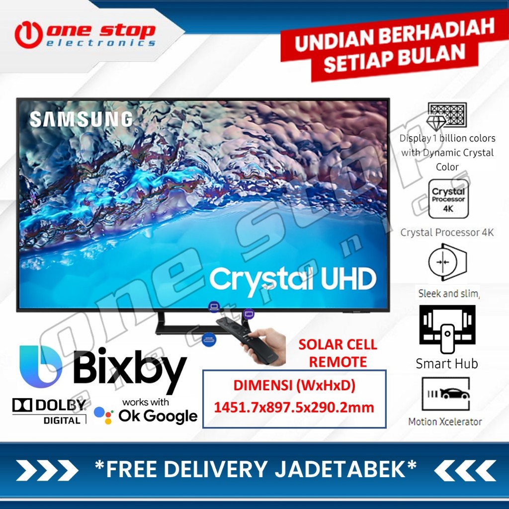 SAMSUNG 65BU8500 CRYSTAL 4K UHD SMART TV 65 Inch UA65BU8500KXXD