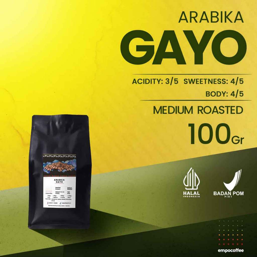 

Empo Coffee Biji Kopi Bubuk Arabika Gayo Aceh Sumatra Arabica Coffee Roast Bean Coffe Roasted Beans 100 Gram