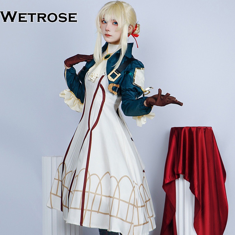 ETQ657  Wetrose Violet Evergarden Violet Cosplay Costume Kostum Dress Set