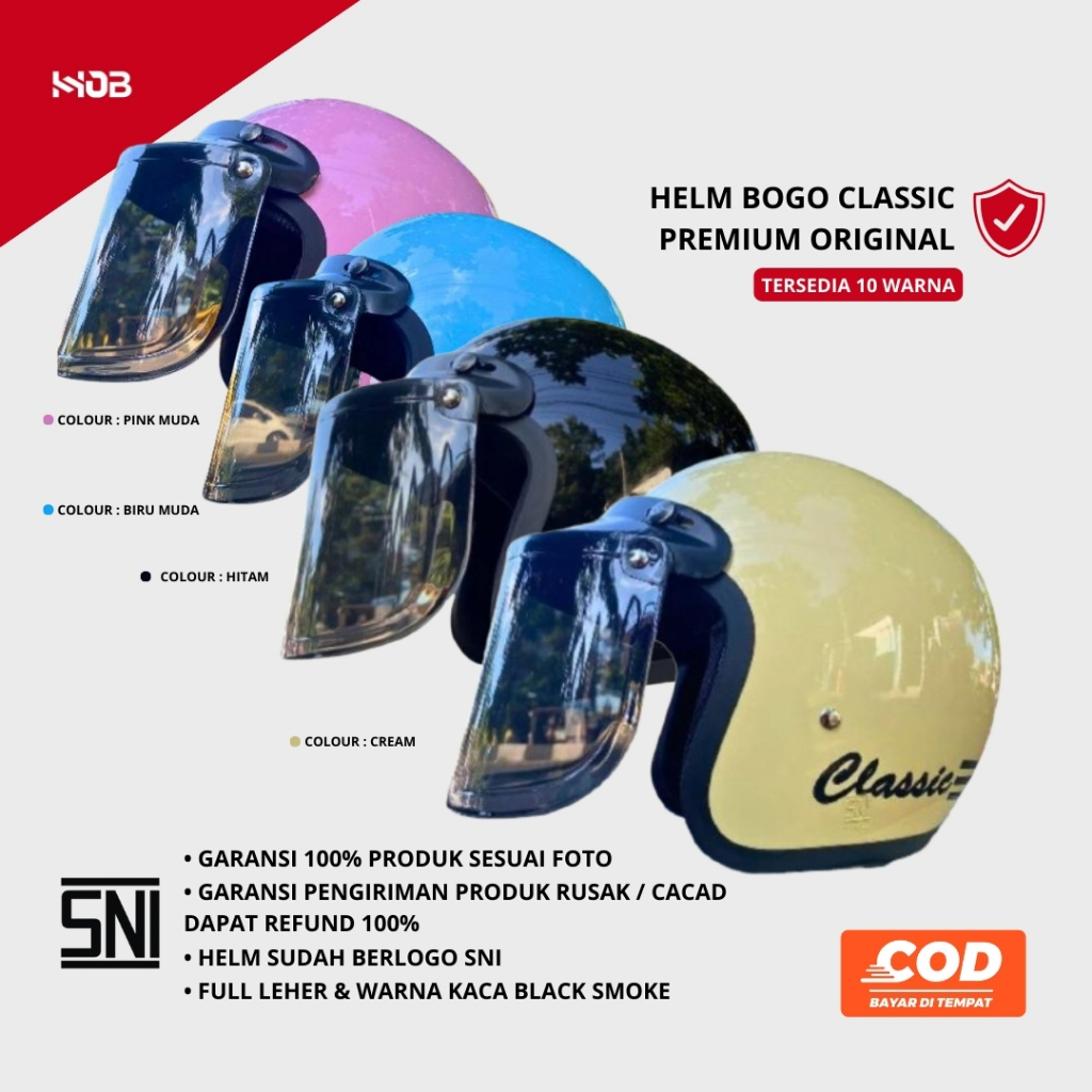 Helm BOGO Dewasa - Helm Bogo Classic Original Premium Bogo Full Leher | HELM BOGO DEWASA CALASSIC BO