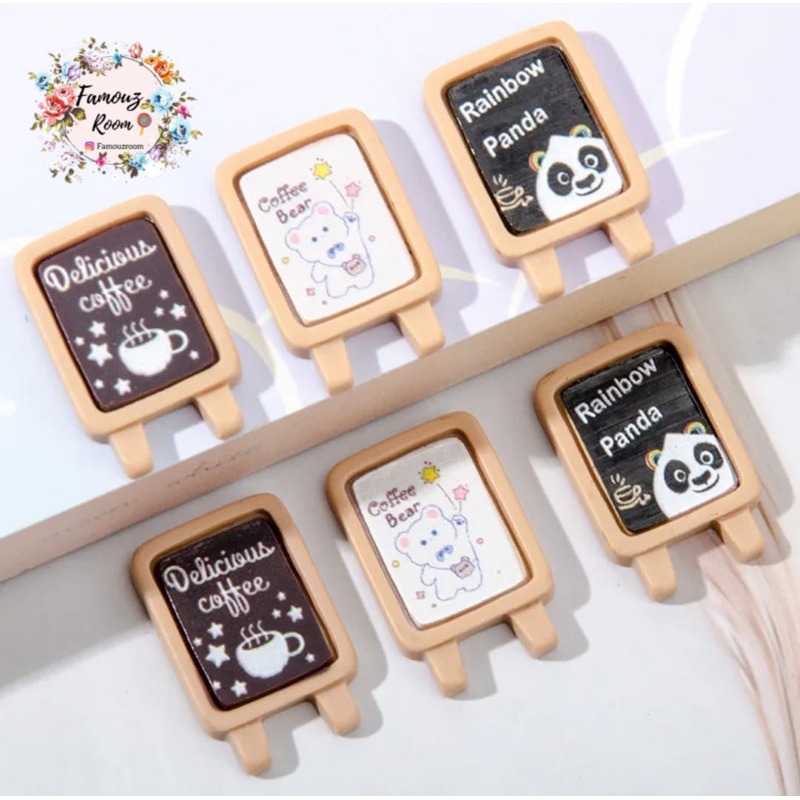 Miniatur Papan Reklame Toko Kopi - Miniatur Billboard Coffee Shop - Dollhouse Miniature