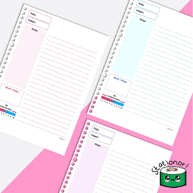 

Study Notes / Catatan (Kertas Isi Binder Planner Loose Leaf B5 & A5) by Stationori