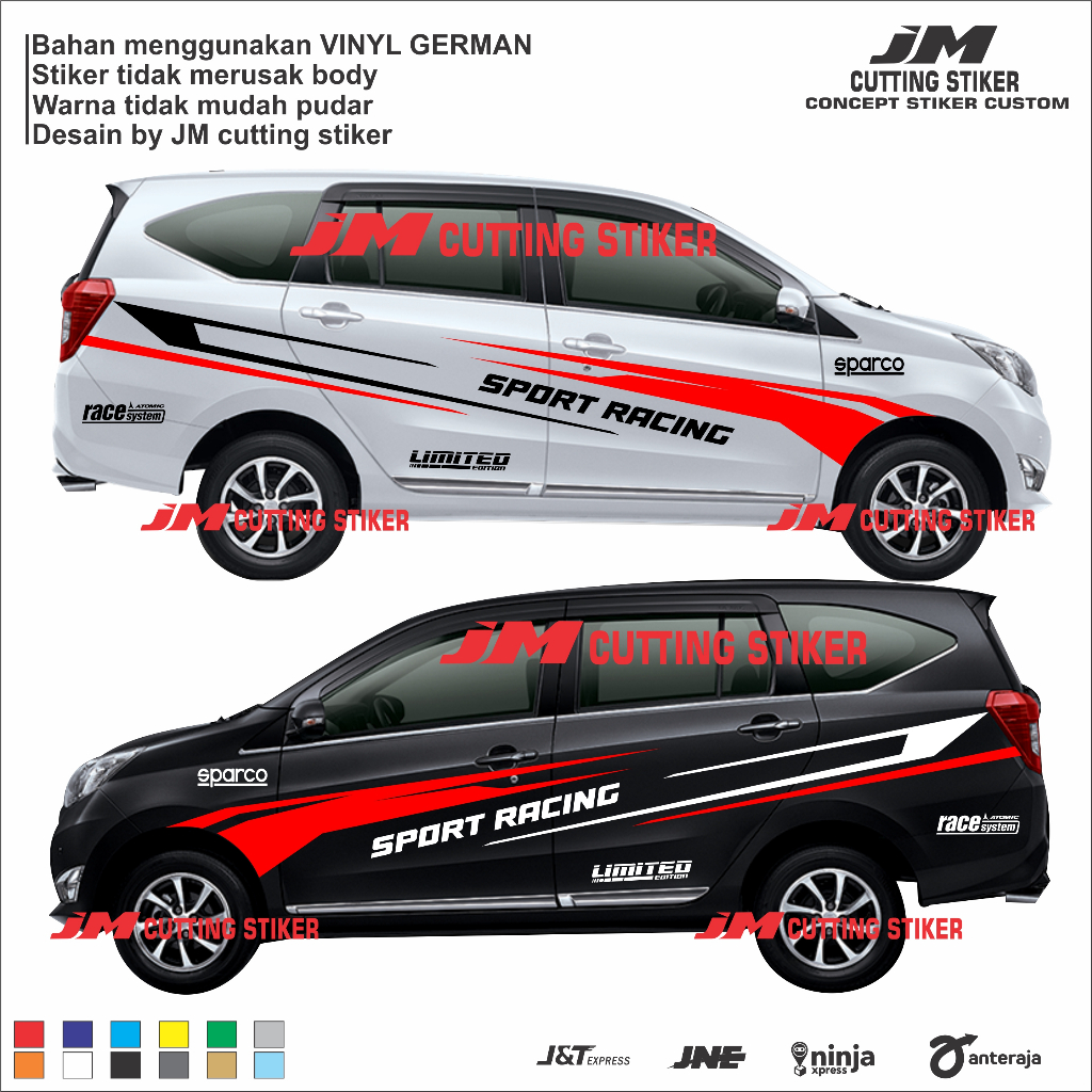 Stiker mobil sigra calya cutting stiker striping sport racing stiker list body samping calya sigra