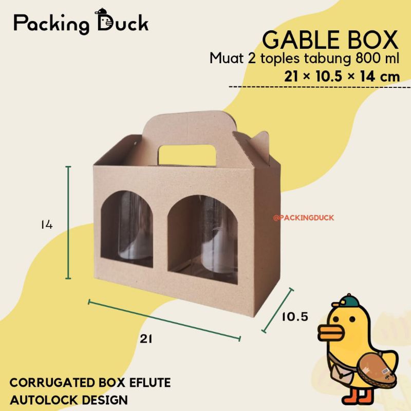 

(MIN ORDER 10 PCS) GABLE BOX 21x10.5x14 / BOX TOPLES TABUNG 800ml ISI 2 / BOX HAMPERS PARCEL LEBARAN NATAL