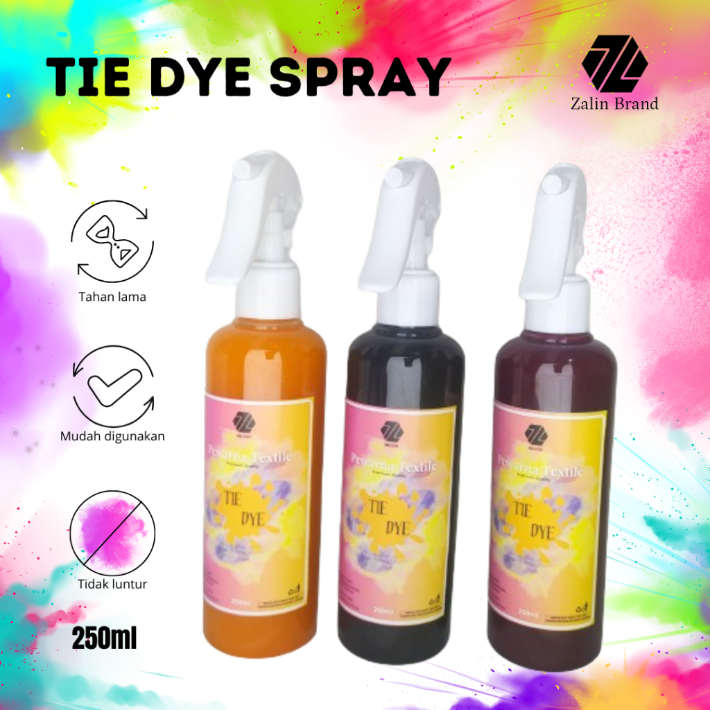 Pewarna Tie Dye Kit Semprot  Pewarna Pakaian Textile Kaos  Permanen Anti Luntur Spray 250ml