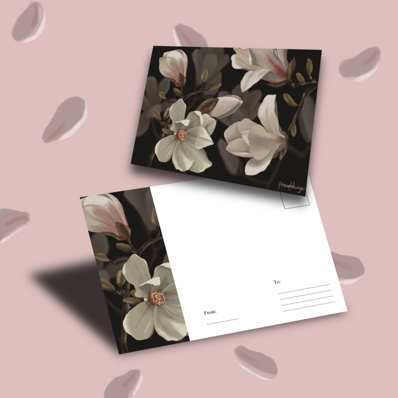 

Postcard bunga magnolia ukuran A6