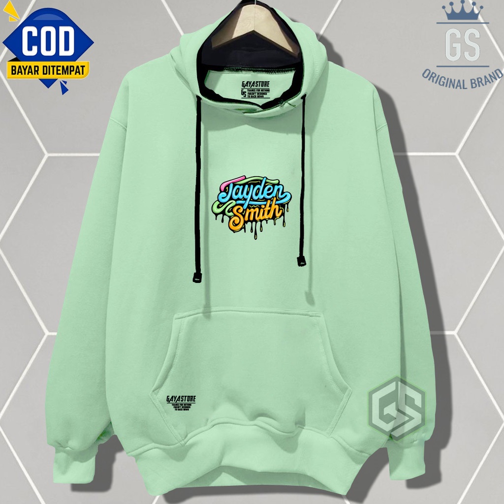 Sweater Hoodie Premium Pria Distro Sablon jayden Warna hijau mint Original Tebal Size M L XL XXL Hod