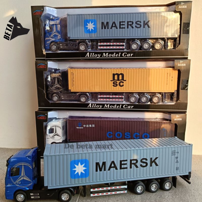 DIECAST MERCEDES ACTROS 1:43 METAL 31CM PREMIUM MINIATUR TRUCK KONTAINER MAERSK