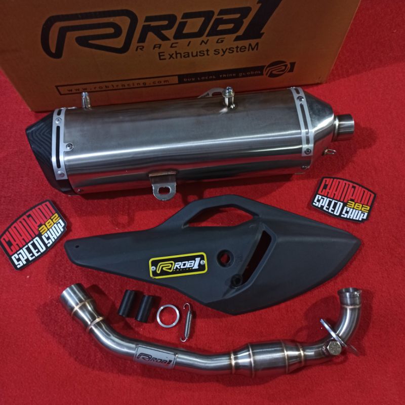 Knalpot Standar Racing ROB1 Silencer Oval Powerboom PCX 160 Vario 160