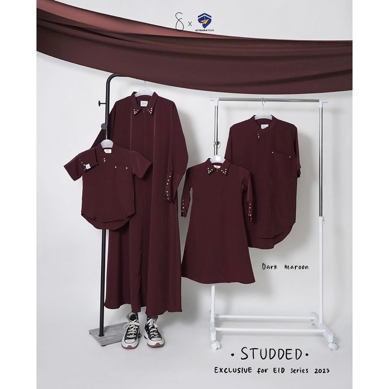 Ready stok Studded abaya Sofny Studded Abaya dark Navy | Studded Abaya Dark maroon