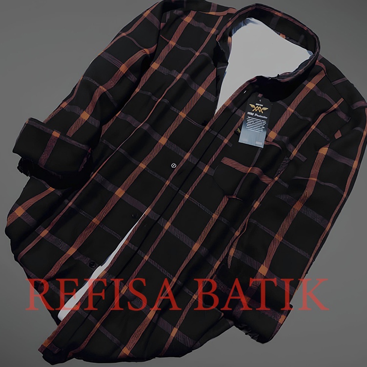 ART S78J REFISA Kemeja Flanel Pria Kualitas Premium Lengan Panjang Unisex Hem Flannel Baju Flanel Pr