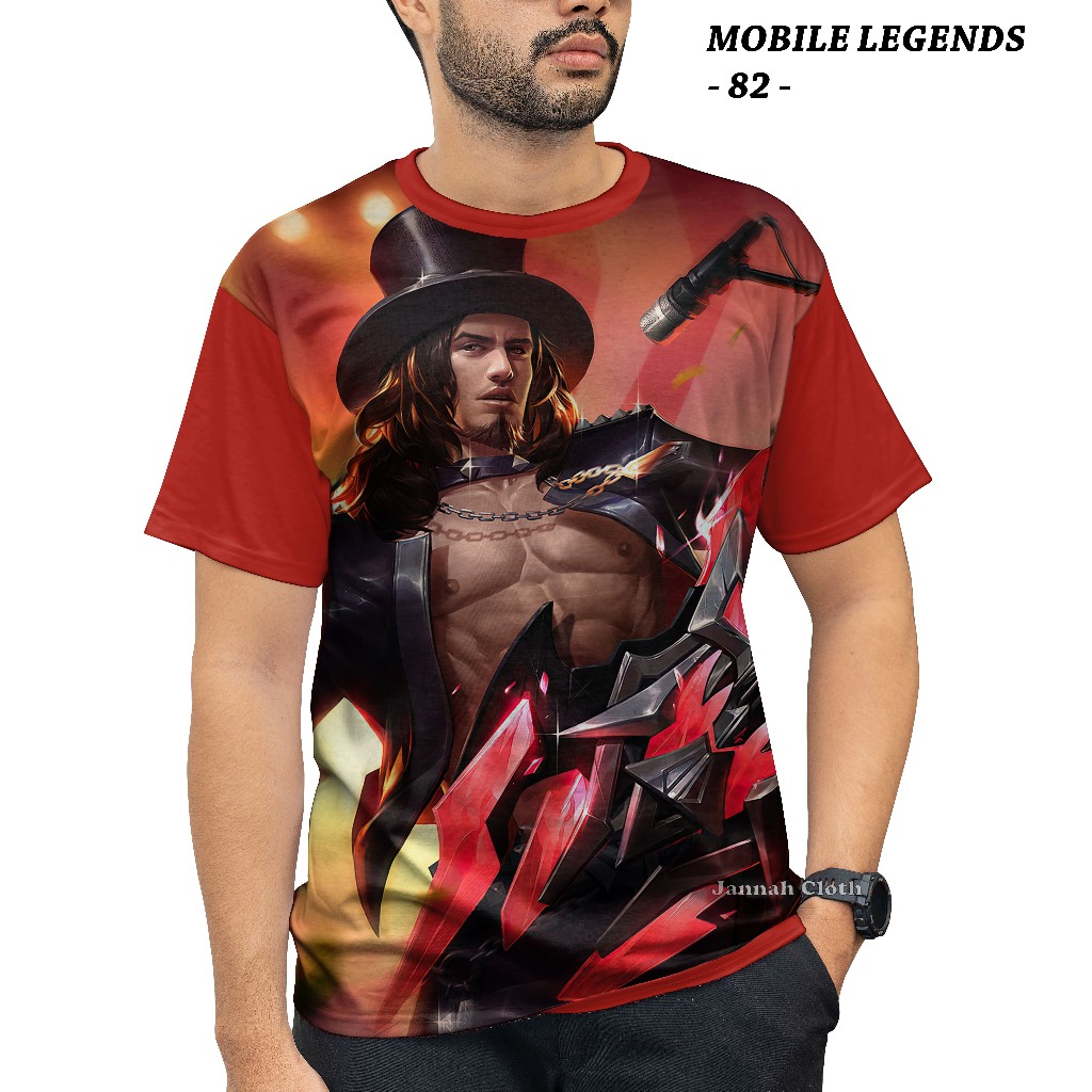 Kaos Mobile Legend Clint Rock N Roll Starlight Kode ML-82 Sablon Digital Printing