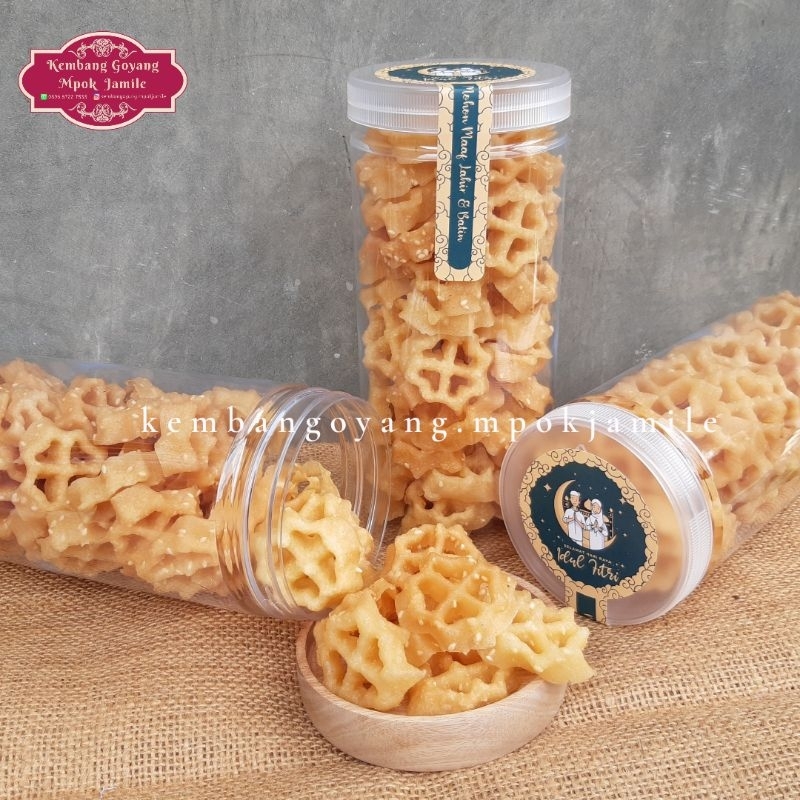 

Kue Kembang Goyang manis gurih wijen betawi Idul Fitri