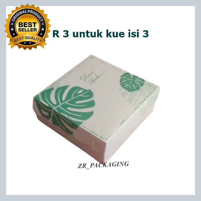 Box kue R3/kotak kue isi 3/ dus kraft kue isi 3/kotak kue/kotak roti