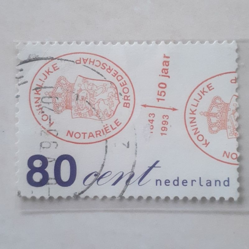 

Perangko Belanda 150th Anniv. of Royal Dutch Notaries' Association (Emblems ('150 Jaar' reading down)) Tahun 1993