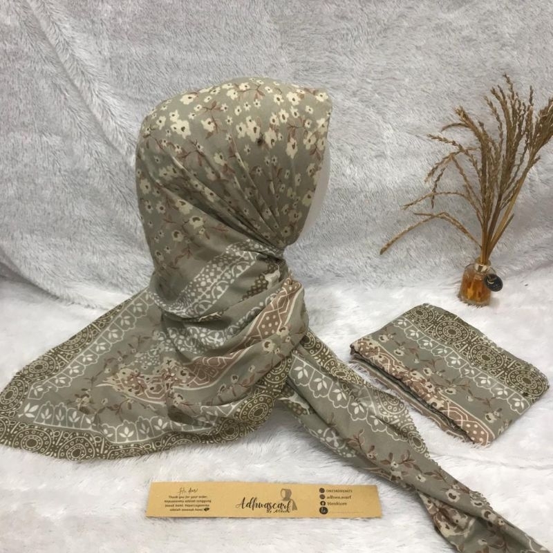 Hijab Voal Premium/Hijab Voal Motif/Hijab Voal Segi Empat Syar'i