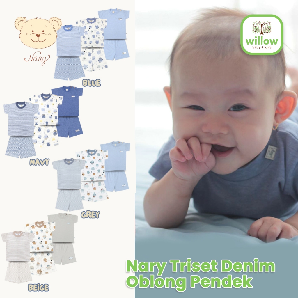 Setelan Anak - Nary Triset Denim Oblong Pendek