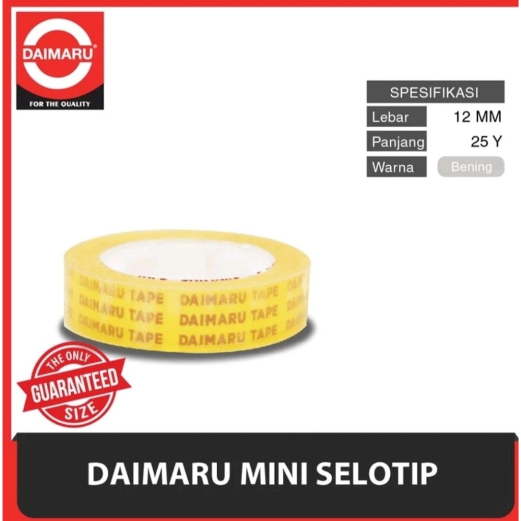 

ISOLASI MINI DAIMARU / SELOTIP MINI DAIMARU 1/2x25 ISI 12 PCS