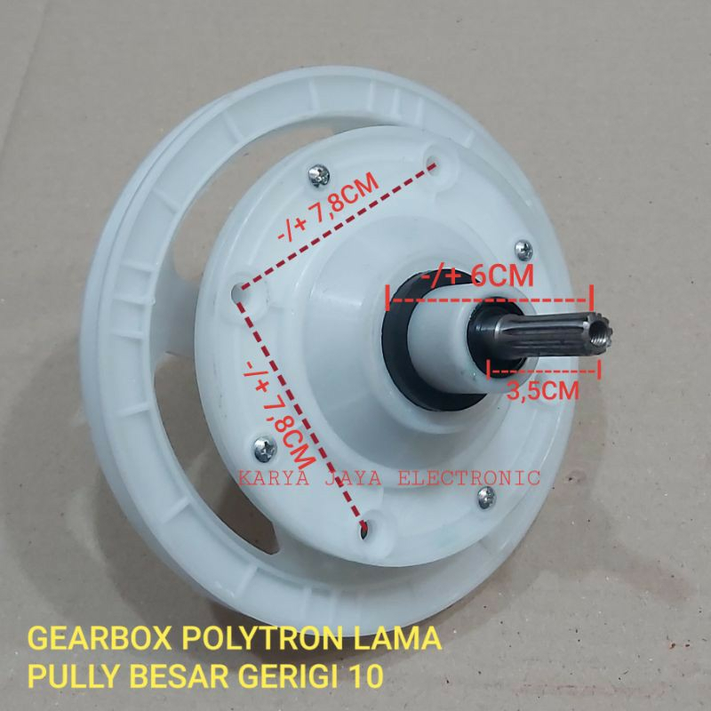 READY GEARBOX MESIN CUCI UNTUK POLYTRON / SHARP SPARE PART KUALITAS BAGUS