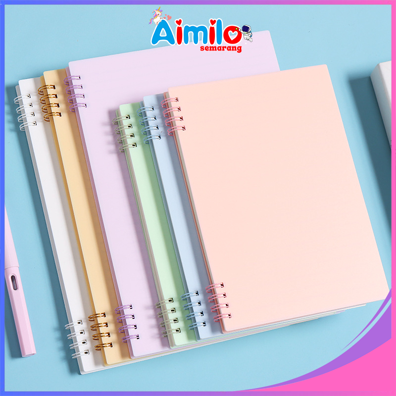 

Aimilo Buku Tulis Catatan Notebook Ring A5 / Notebook Journal A5 / Buku Tulis A5 Spiral Notebook Aesthetic / Spiral Buku Agenda