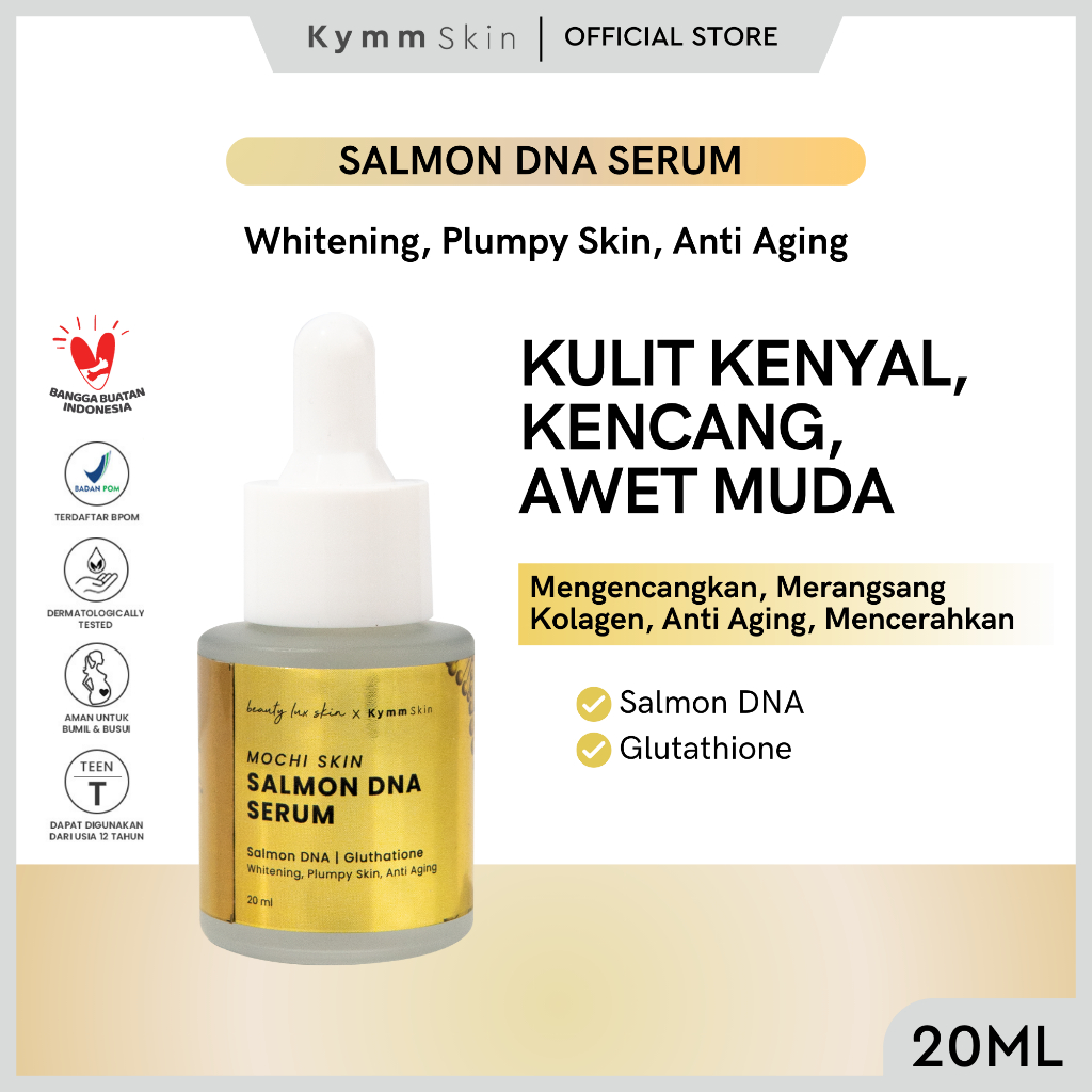 KYMM SKIN X BLS DNA SALMON Mochi Skin Serum 20ML | Serum Anti Aging Mencegah Tanda Penuaan [DC]