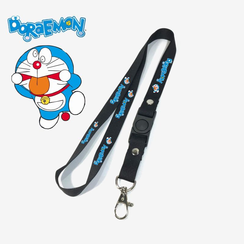 

Tali Lanyard DORAEMON / Lanyard Hitam Premium lanyard anime cartoon kartun / gantungan kunci / gantungan id card / gantungan flashdisk / nametag hp name tag / gantungan pengait handphonec