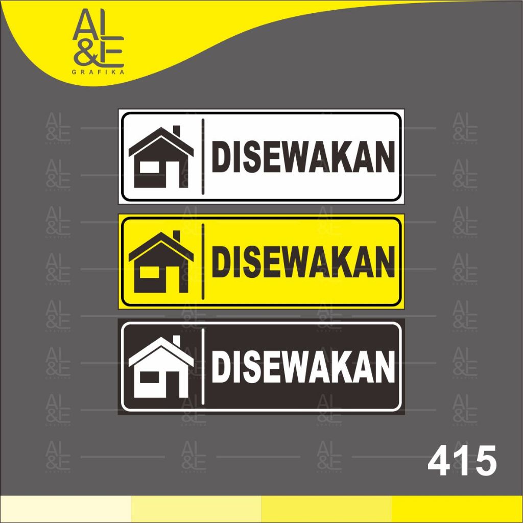 

415 - Stiker Rumah Disewakan, Sticker Vinyl, Cetak Premium Indoor, Tahan Air