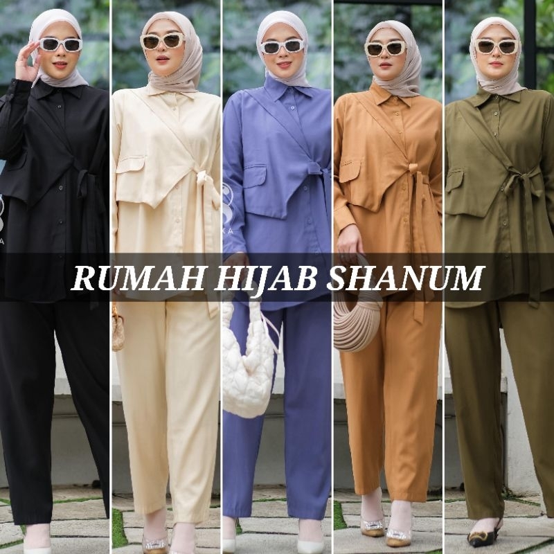 AMORA SET BY RAFIKA STORE KOLEKSI RAFIKA STORE TERBARU ATASAN DAN BAWAHAN KEMEJA WANITA BLOUSE POLOS