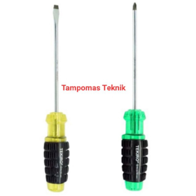 Obeng Set TEKIRO 2pcs -/+ 5" 6x125 Obeng Gagang Karet Tekiro Magnet