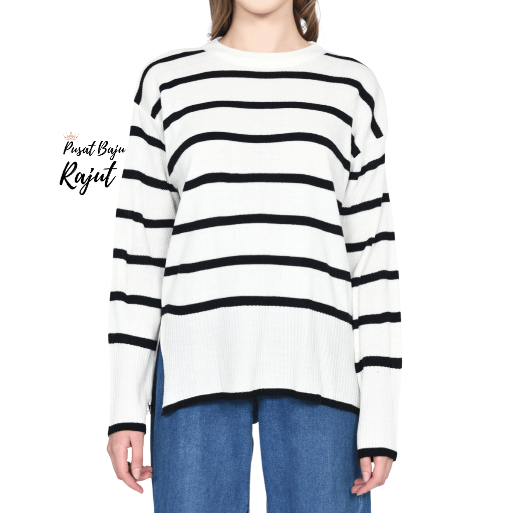 Sweater Rajut Haru Oversize Knit Strip