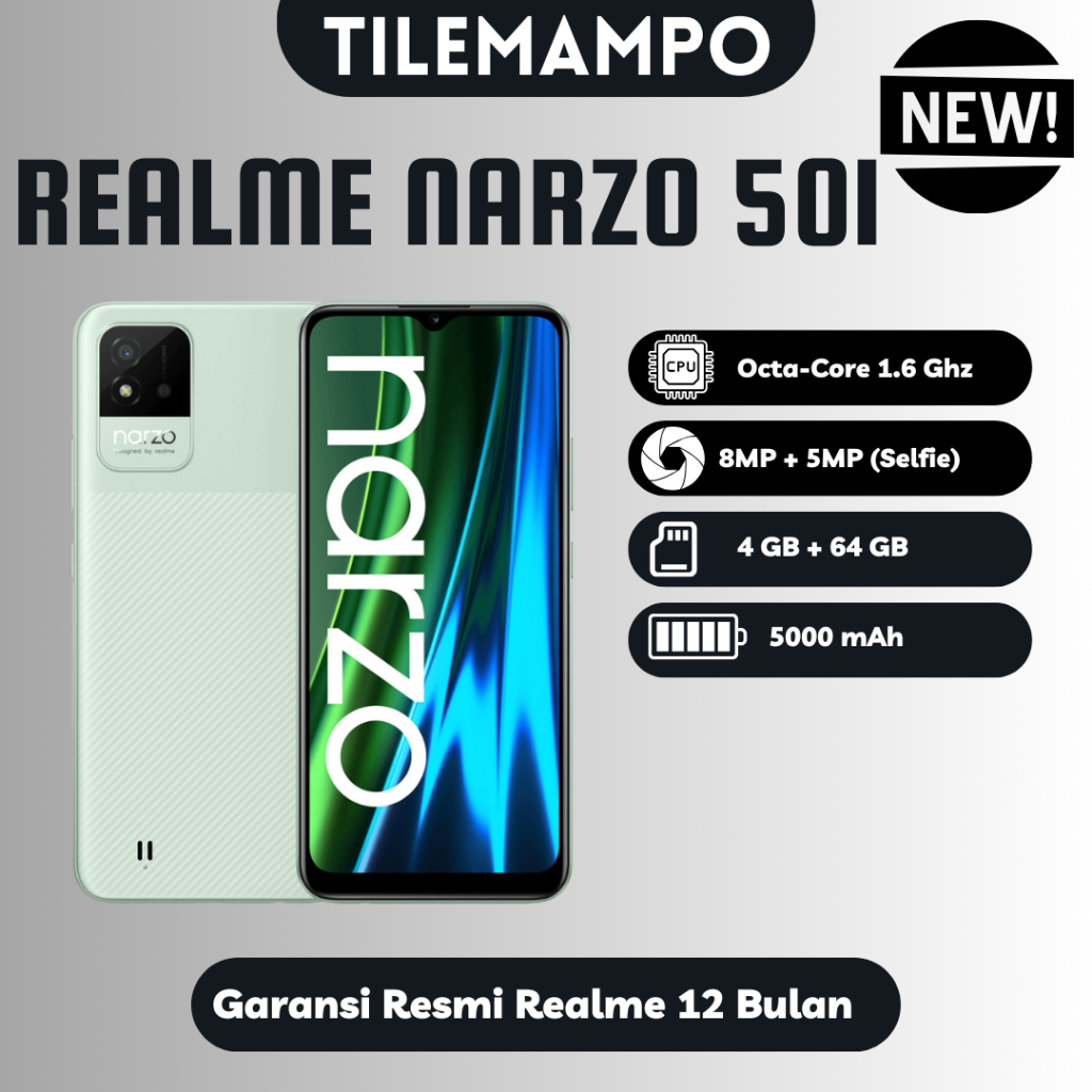 Realme Narzo 50i RAM 4/64 GB Garansi Resmi