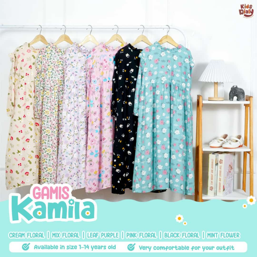 NEW ARRIVAL GAMIS KAMILA BY KIDS DIARY / GAMIS MUSLIM ANAK PEREMPUAN GAMIS KAMILA BEST SELLER