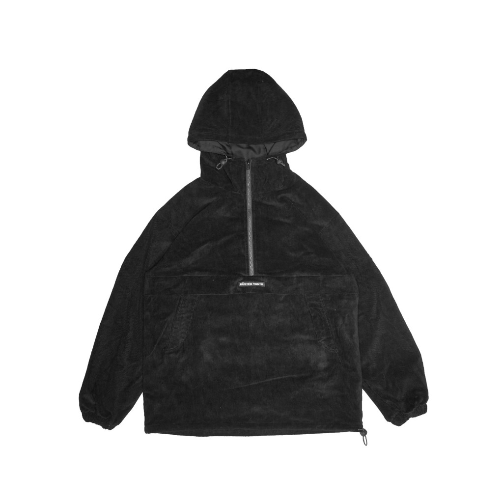 HUSTED JAKET ZAGIN BLACK CORDUROY ANORAK JACKET