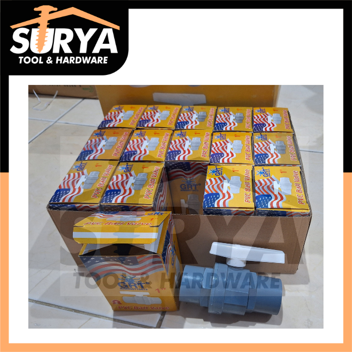 Ball valve PVC 1 inch GRT Handel Putih