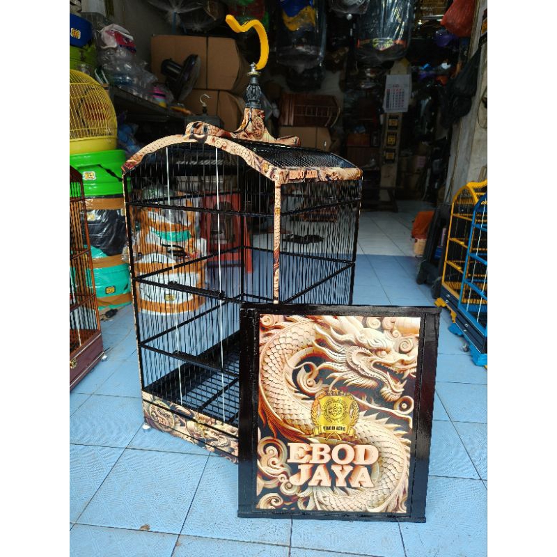 KANDANG SANGKAR KOTAK RUJI FIBER DECAL NAGA EBOD JAYA NO 2