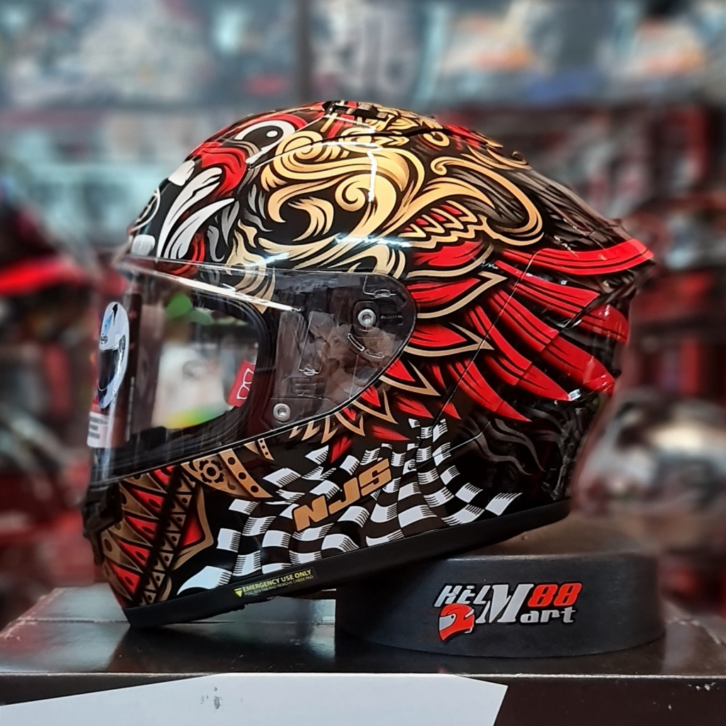 Helm NJS ZX-1R BARONG (Gloss & Matt/Dop) - Helm NJS ZX1R ZX1 Flat Visor