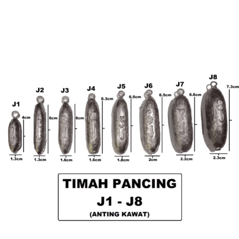 Timah Pancing Anting Kawat Type J1 - J8 Bandul Timbel Pemberat Mancing