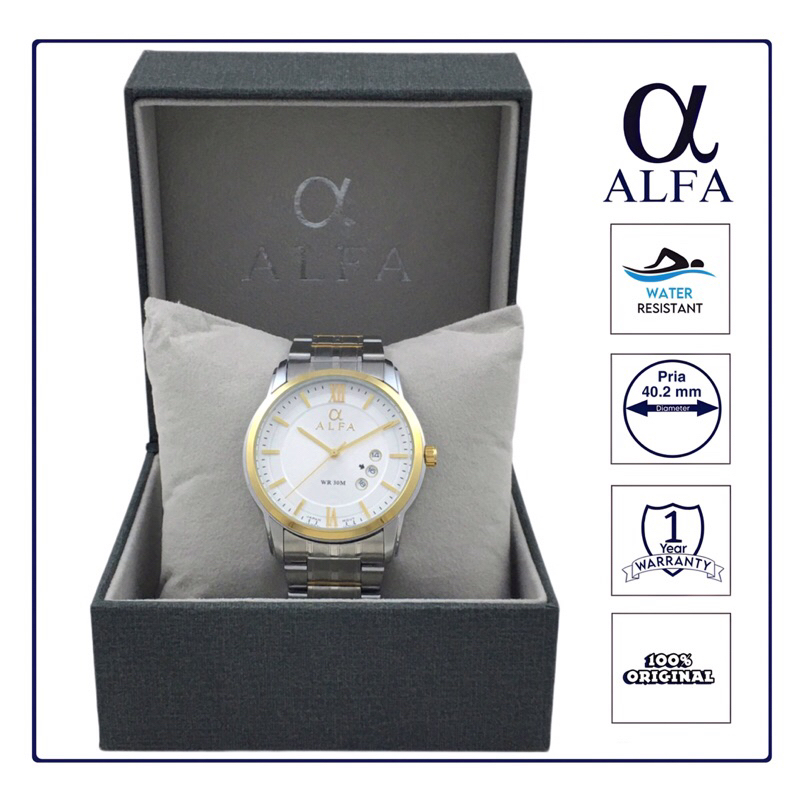 ALFA Jam tangan Pria Wanita Tahan Air 88136 Original