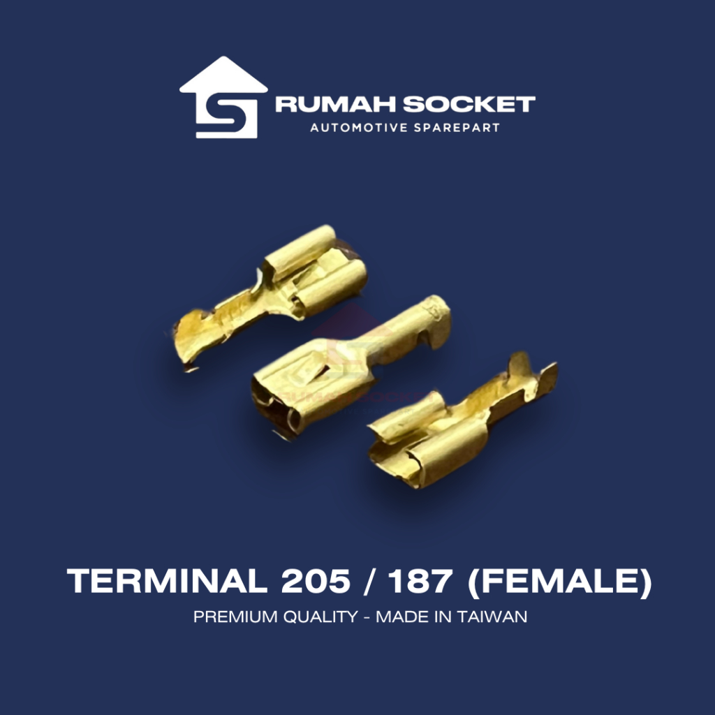 TERMINAL SKUN GEPENG CEWEK / FEMALE SEDANG 187 / 205 FULL BRASS TAIWAN MINI RELAY