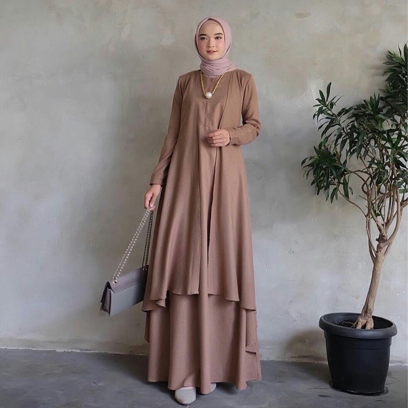 Baju Gamis Dress Abaya Hitam Polos Wanita Remaja Dewasa Moscrepe Muslimah Syari Busana Muslim Polos Gamis Remaja Kekinian Bahan Moscrepe Adem Modern Kekinian