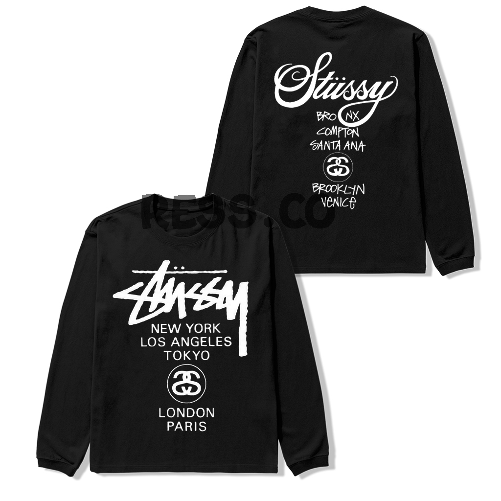 Kaos Long Sleeve Stussy Tour Unisex