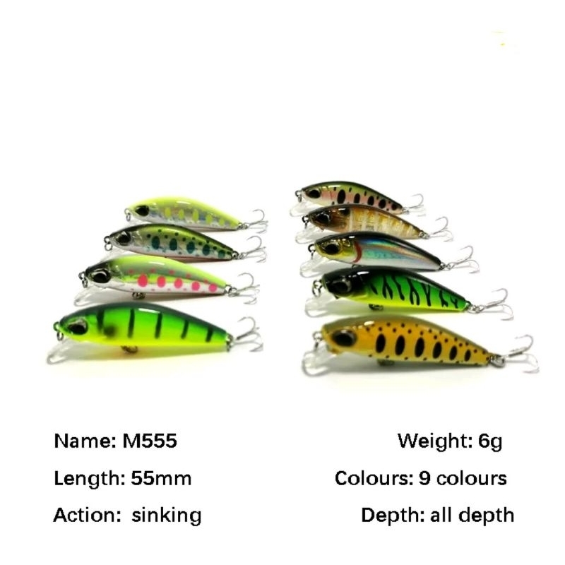 lure minow sinking 5.5 cm berat 6.5gr replika Astuti